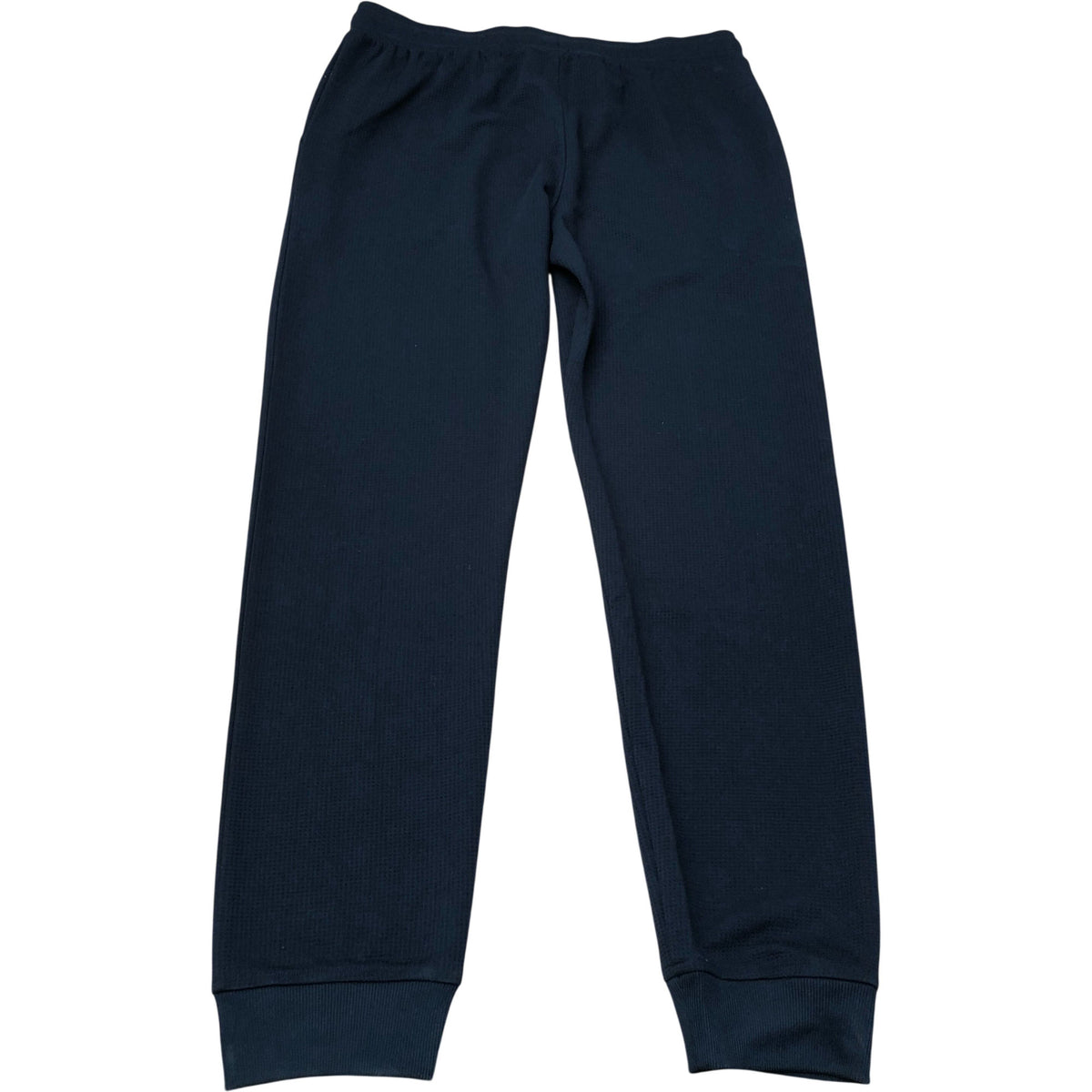 Black Elastic Waist Drawstring Joggers Cuffed Hem Size M