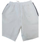 White Sports Shorts XXS Men's Comfort Fit Waffle Pattern Drawstring Side Stripe