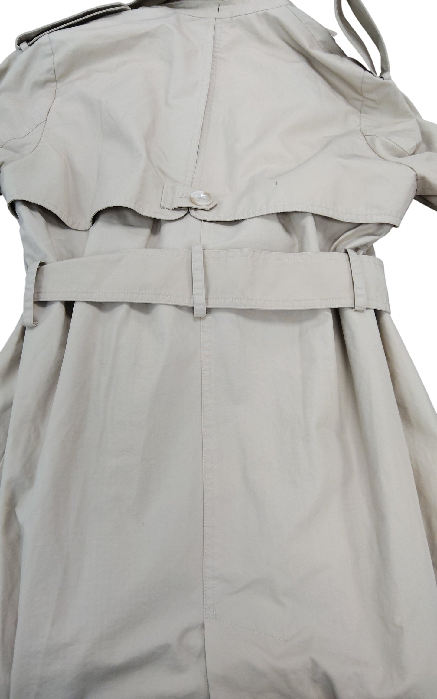 Trench Coat Size 12 Women's Classic Beige Double Breasted Outerwear