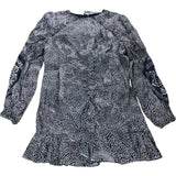 Branded Beige Print Ruched Mini Dress - Size 16