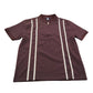 River Island Men’s Burgundy Short Sleeved Polo Shirt UK Size Large Zip Neck