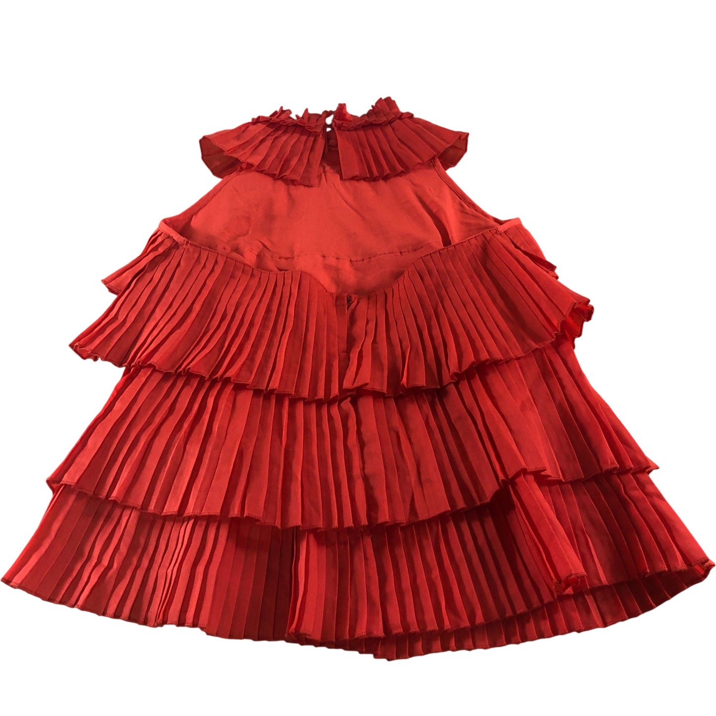 River Island Women's Red Pleated Layered Halterneck Top Size 14