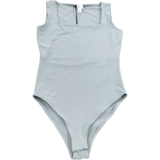 River Island Light Blue Bodysuit UK6 Women's Sleeveless Square Neck Design