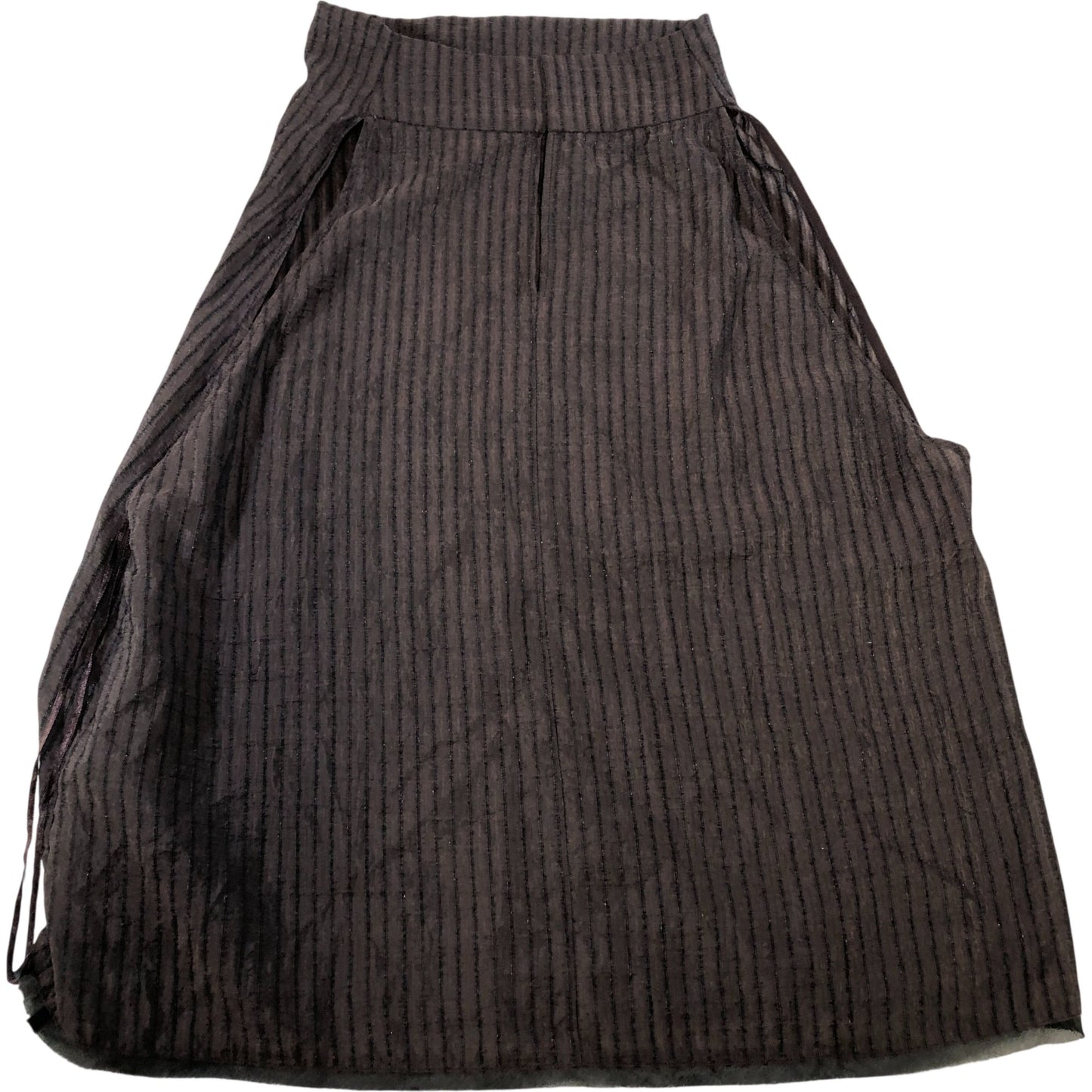 Massimo Dutti Sleeveless Top Women's Striped Silk Blend Dark Brown M UK12-14