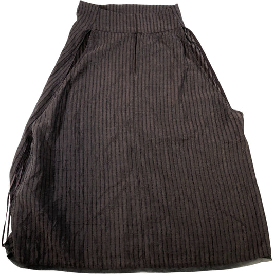 Massimo Dutti Sleeveless Top Women's Striped Silk Blend Dark Brown M UK12-14