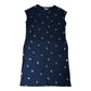 Pineapple Print Dress UK12 Women's Casual Sleeveless Cotton Navy Blue
