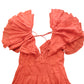 River Island UK6 Women's Orange Maxi Dress Ruffled Sleeves Summer Fashion