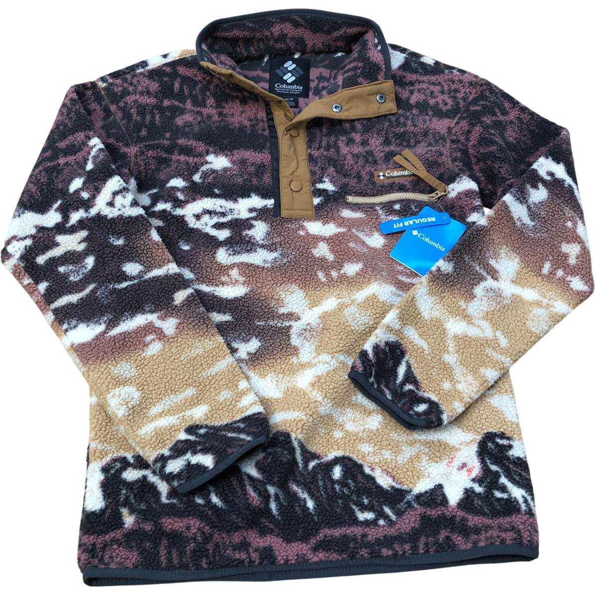 Columbia Regular Fit XS Pullover Fleece Sweatshirt Cosy Brown