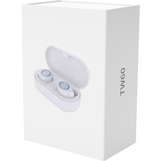 Wireless In Ear Headphones TW60 Bluetooth Earbuds with Charging Case White