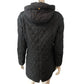 Barbour International Quilted Puffer Jacket UK10 Women's Black Hooded Outerwear