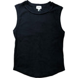 River Island Black Sleeveless Ribbed Top Size 8 Casual Stretchy Fashion