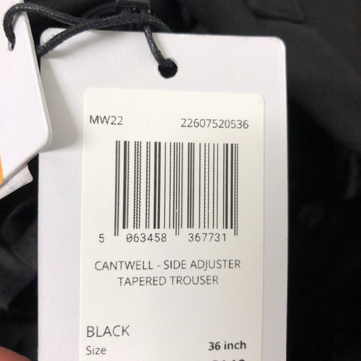 Cantwell Side Adjuster Tapered Trousers 36 Inch Black Men's