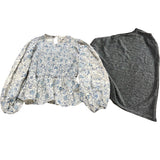 Rivers Island Relaxed Floral Blouse & Grey Glitter Asymmetric Top Size 8