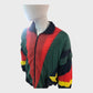 Green and Red Colour Block Wind Breaker Jacket