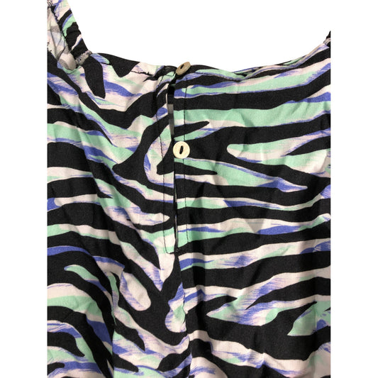 River Island Girls Zebra Print Playsuit UK 12 Years Green Black Animal Print