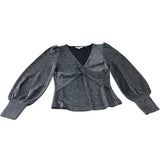 Metallic Sparkle Twist Front Jersey Top - Size 10