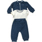 River Island Outfit Set 0-3 Months Zip Jacket T-Shirt Joggers Blue Check