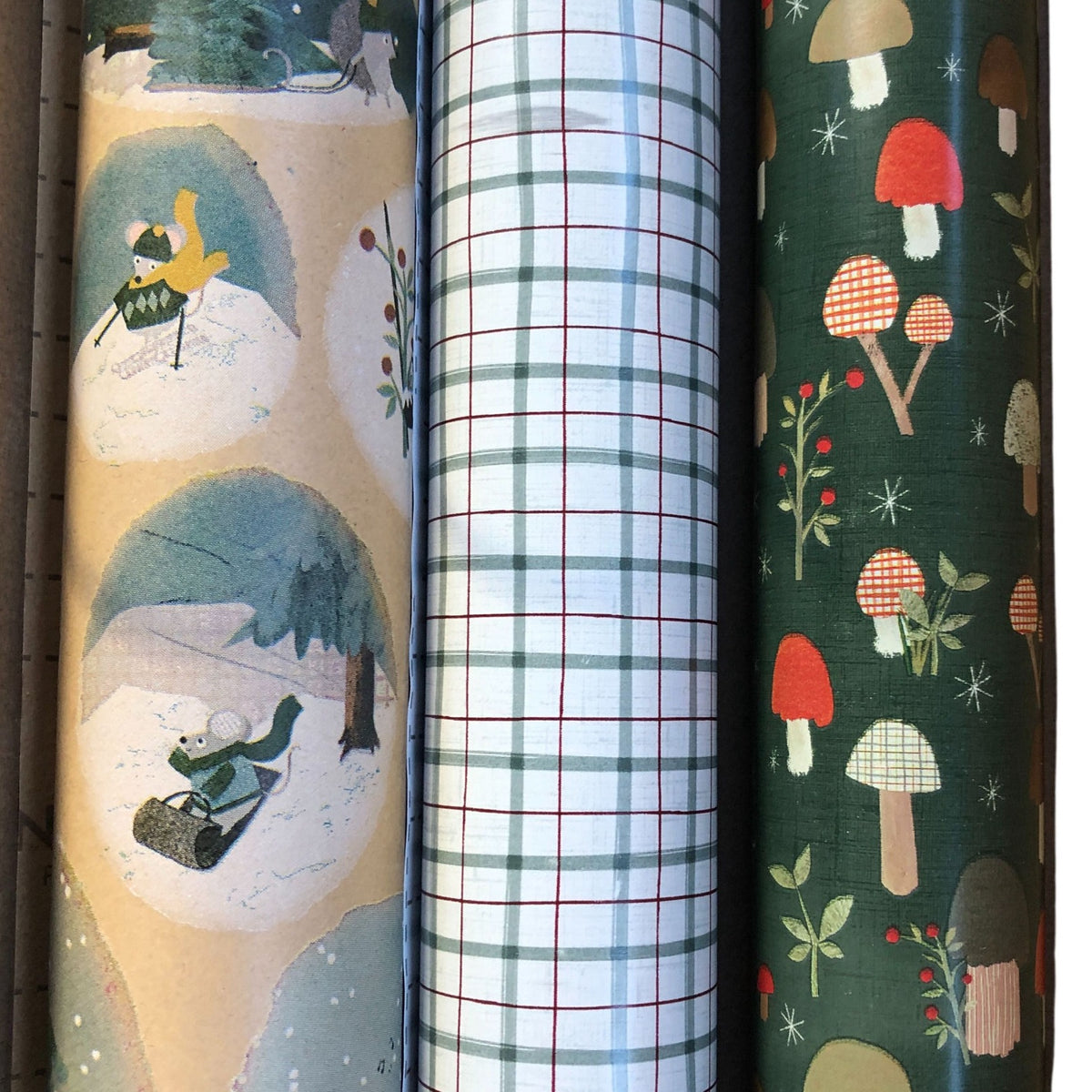 Festive Wrapping Paper Set Mixed Designs Compendium Forest Friends 3 Rolls