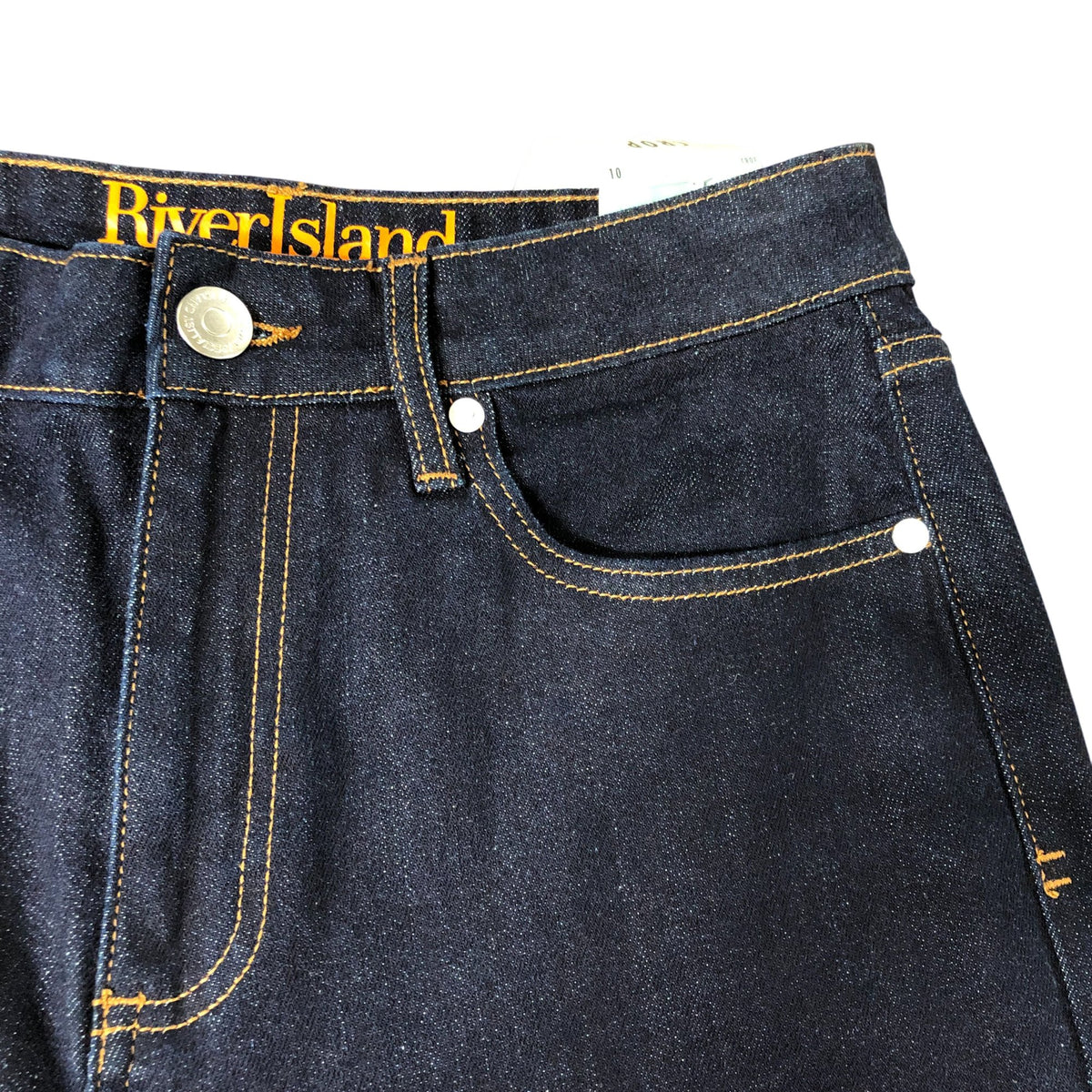 River Island Crop Jeans Women's Dark Blue Denim Wide Leg High Waist - 6