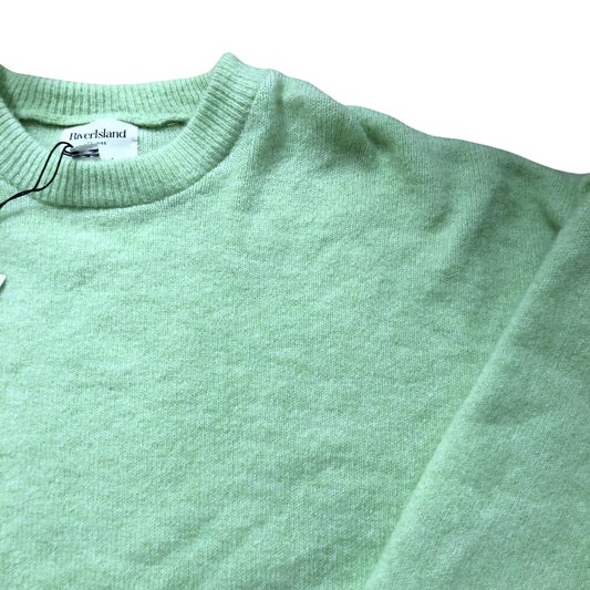 River Island Studios Relaxed Sweater UK M Women's Green Wool Blend