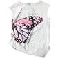 River Island Butterfly Print Top UK9-10 Years Girls Sleeveless Cream Cotton