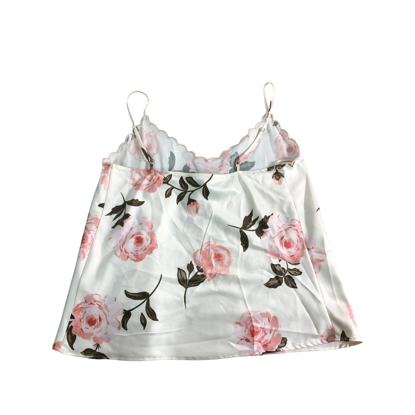 River Island Floral Camisole Top UK6 Women's Soft White Sleeveless Blouse