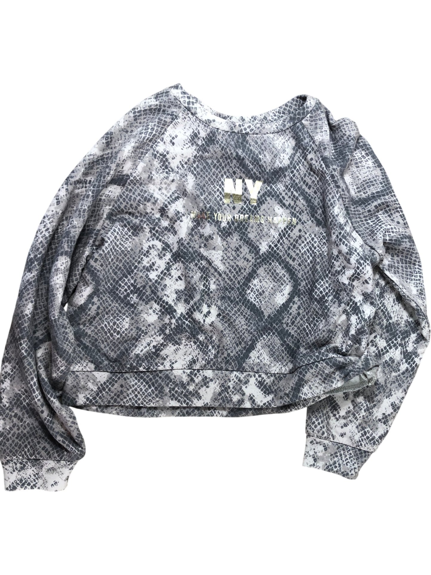 River Island Girls Snake Print Sweatshirt 11-12YRS Grey Long Sleeve Casual Top