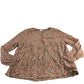 Mila Top UK14 Women's Long Sleeve Tan Multi Pattern