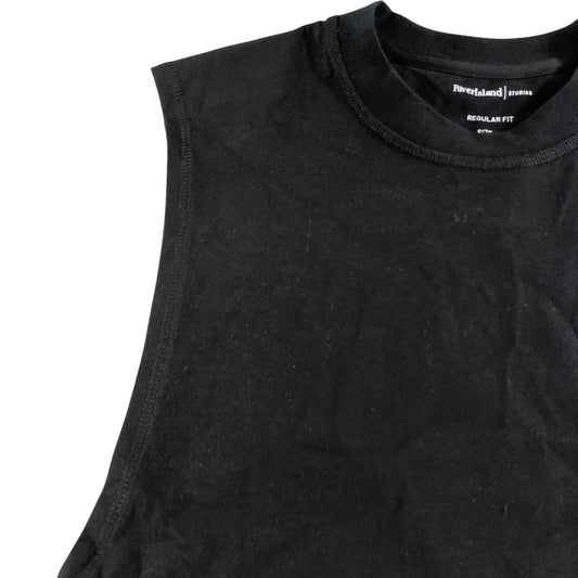 River Island Studios Sleeveless T-Shirt Size S Men's Regular Fit Black Cotton