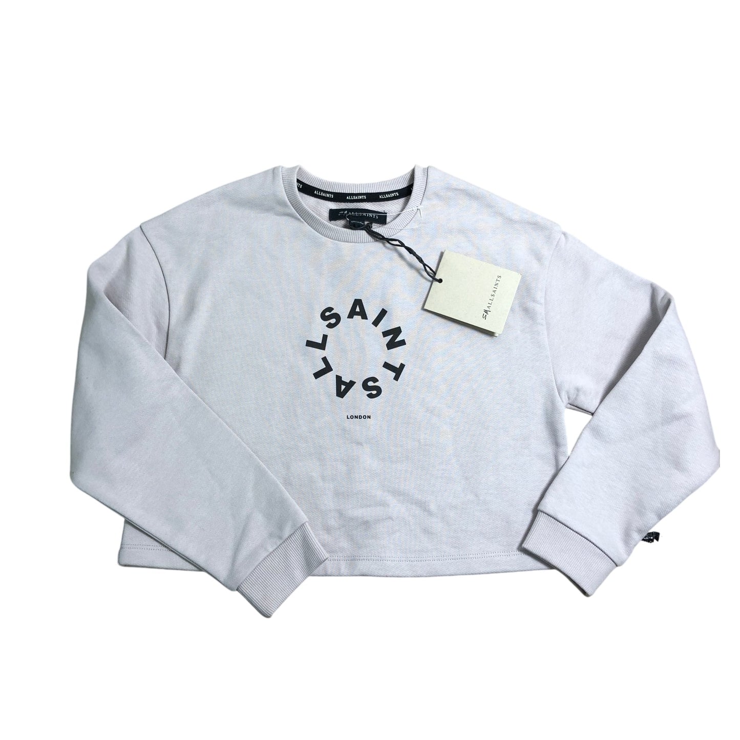 All Saints Sweatshirt Size 7-8 YRs Cropped Girls Lilac Cotton Crew Neck Fashion