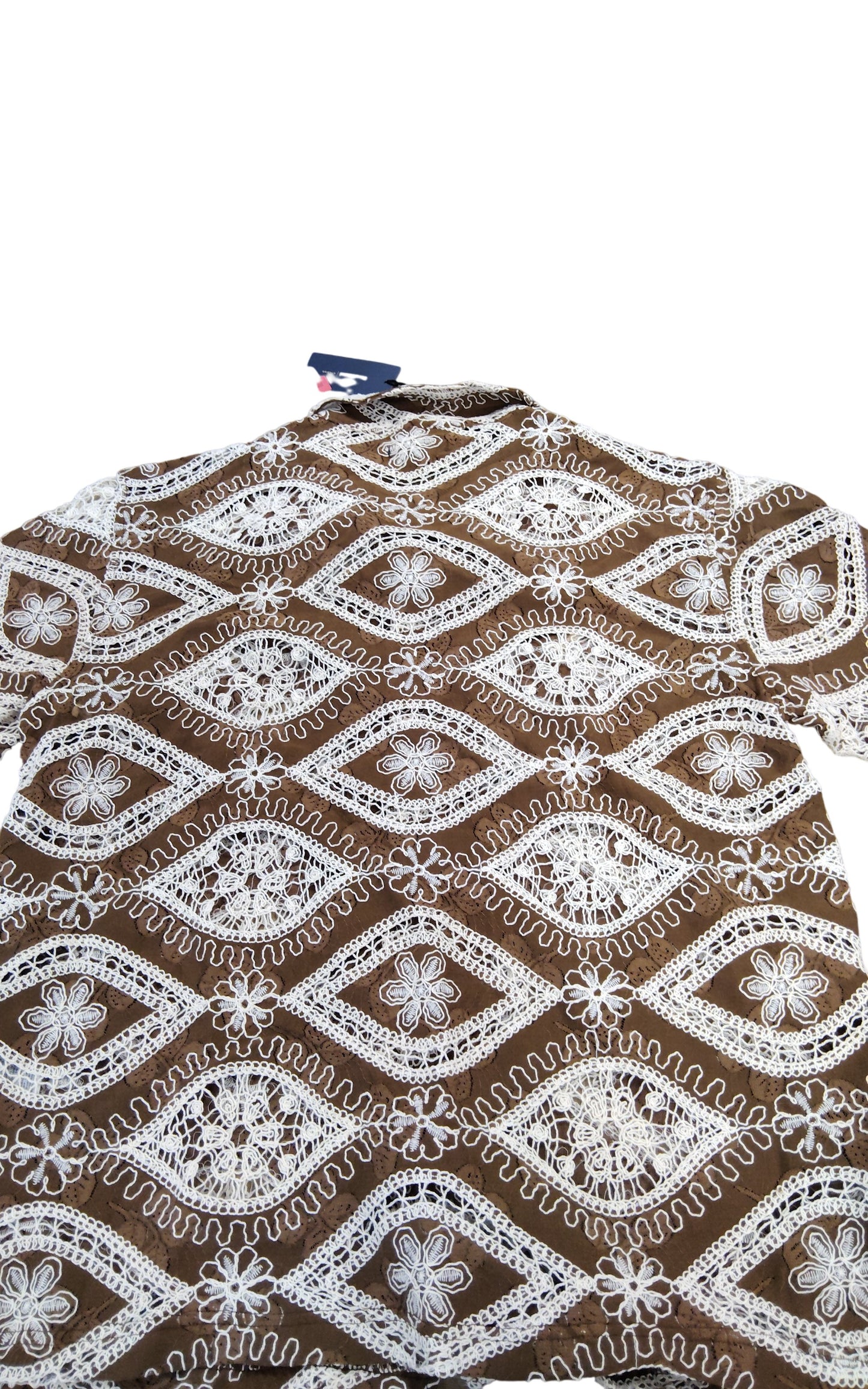 River Island Men'S Short Sleeve Brown Casual Shirt Size M Floral Pattern