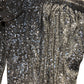 Off The Shoulder Sequin Dress UK18 Women's Silver Long Sleeve Party