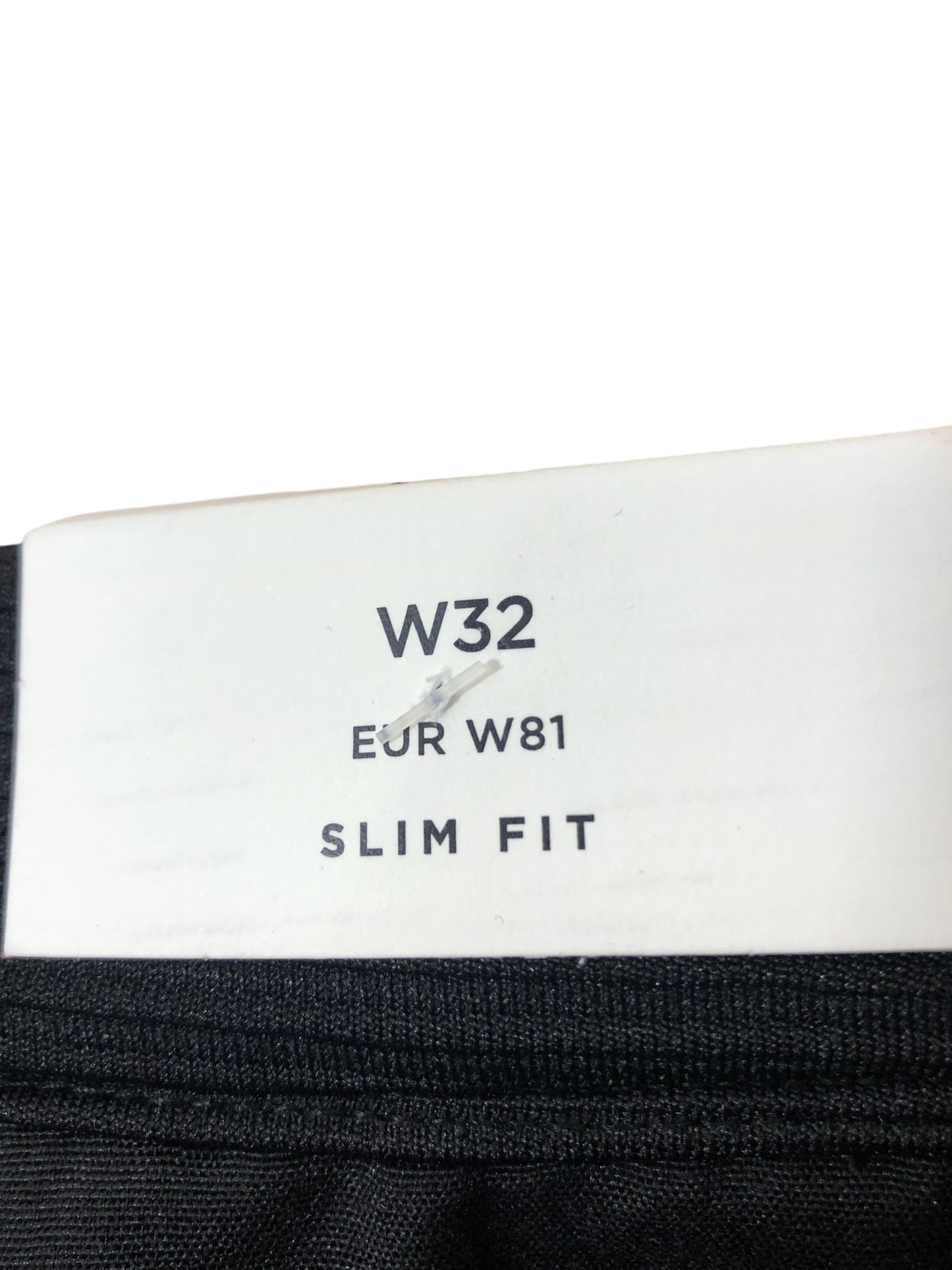 River Island Slim Fit Black Shorts W32 Men's Ribbed Polyester Casual Style