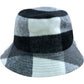 Reversible Bucket Hat One Size Women's Charcoal Grey Check/Pink
