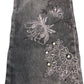 Embroidered Embellished Floral Jeans UK6 Women's Black Stretch Denim