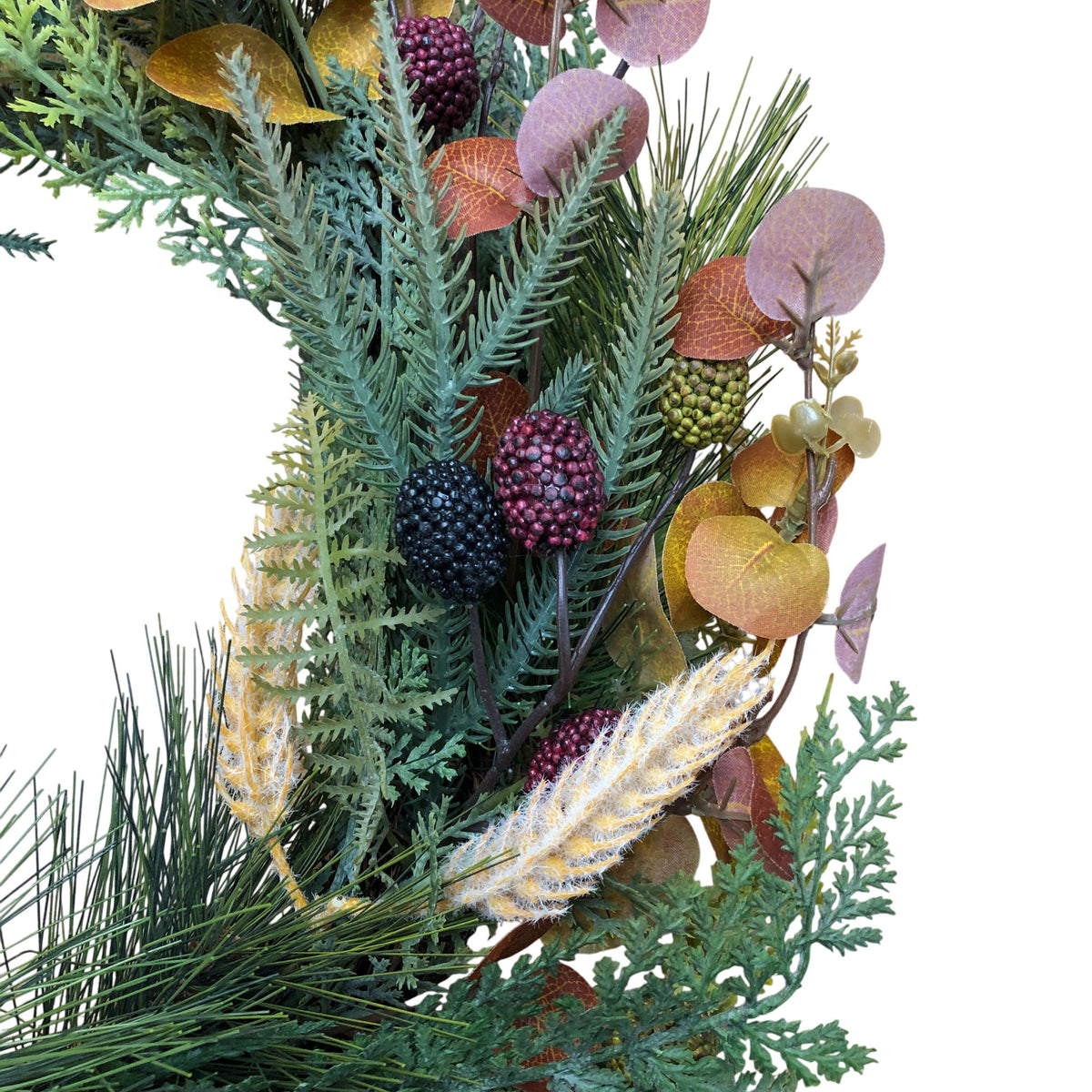 Beautiful Greenery Wreath With Eucalyptus Berries And Bow 18"