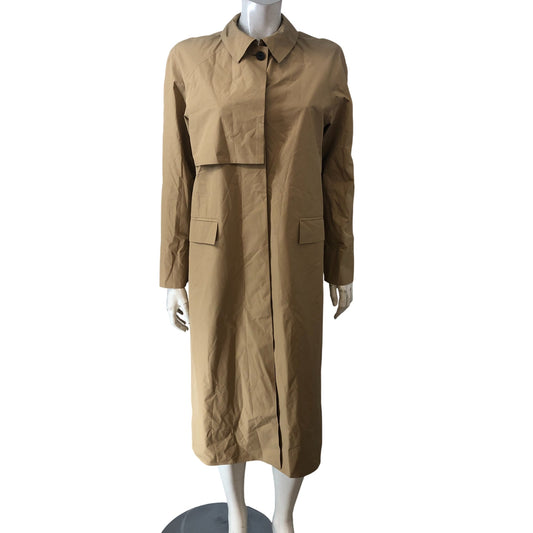 Branded Women's Trench Coat Size UK12 Beige Long Sleeve Lightweight Jacket