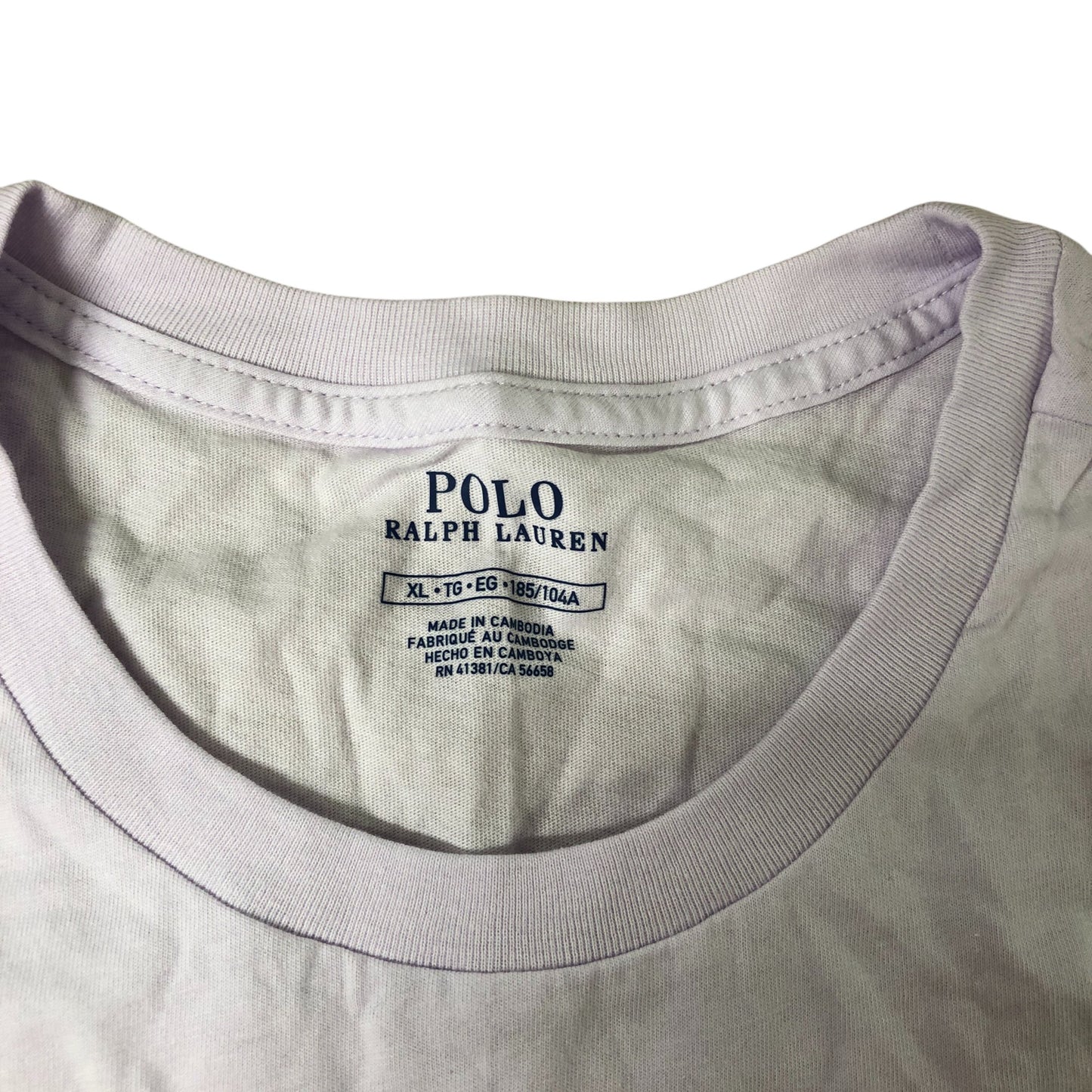 Polo Ralph Lauren XL T-Shirt Men's Short Sleeve Light Purple Cotton Top