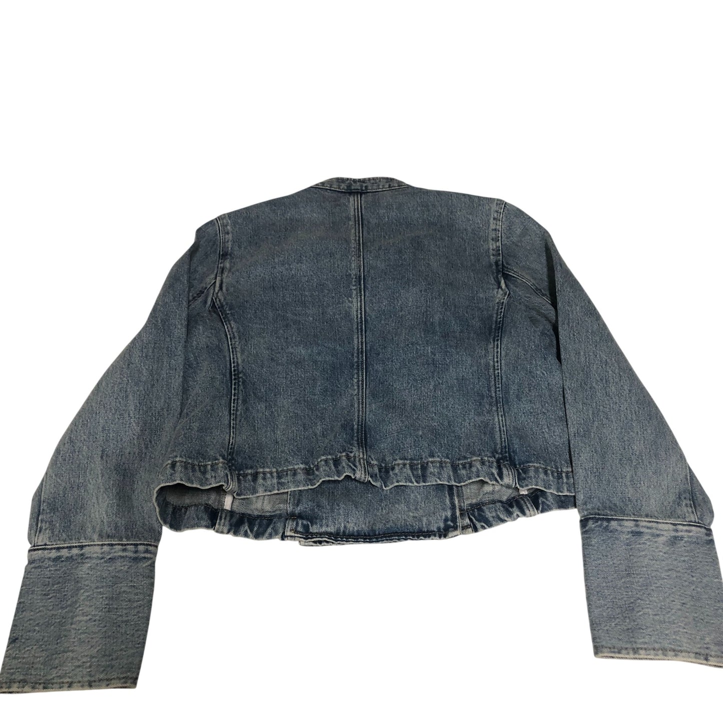 Double Breasted Denim Jacket Women's Light Blue Cotton Casual Medium
