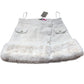 River Island White Faux Fur Trim Skirt Size 12 Women Elegant Tweed Style