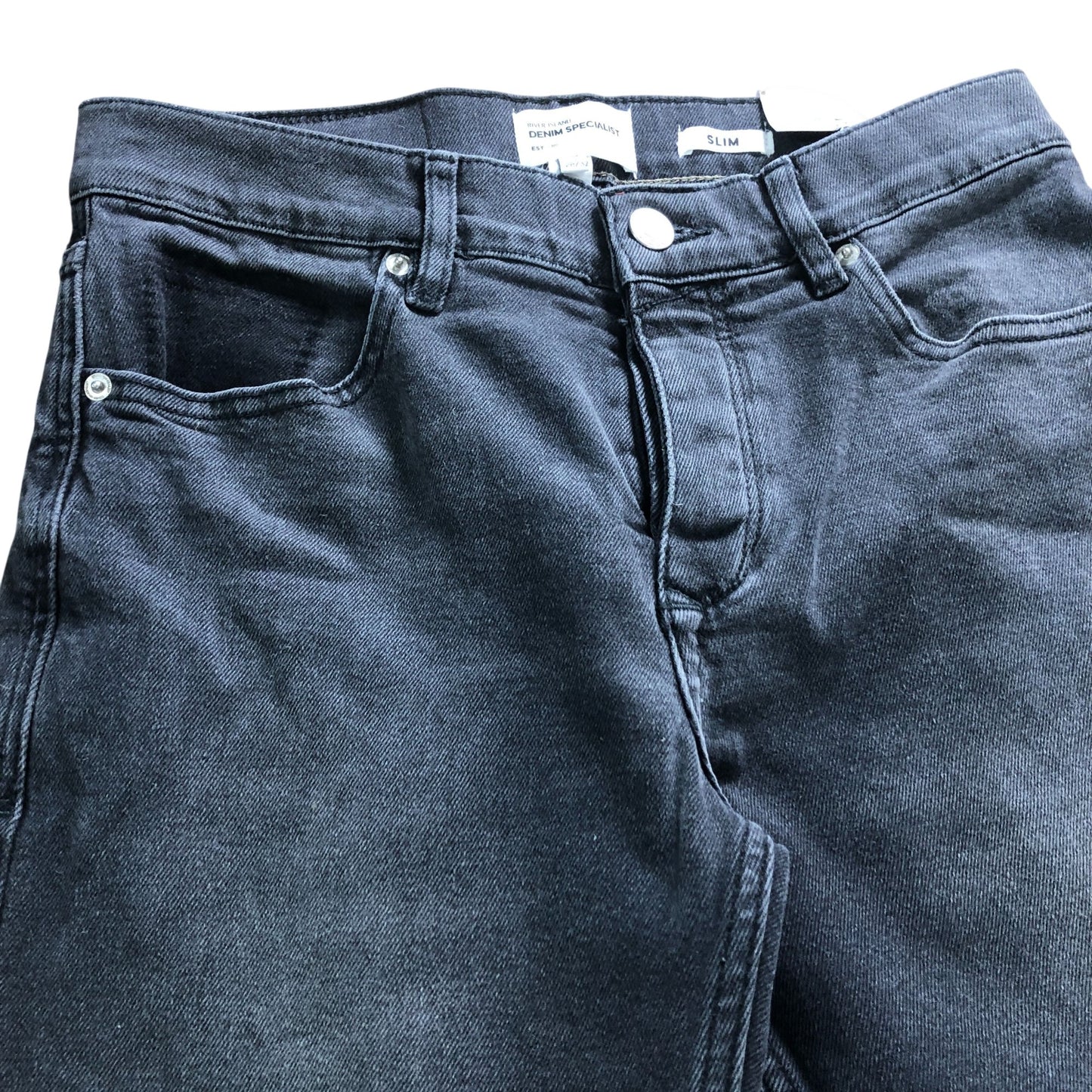 River Island Slim Jeans W28 L32 Men's Black