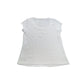 River Island White Ribbed T-Shirt UK 16 Women's Short Sleeve Scoop Neck