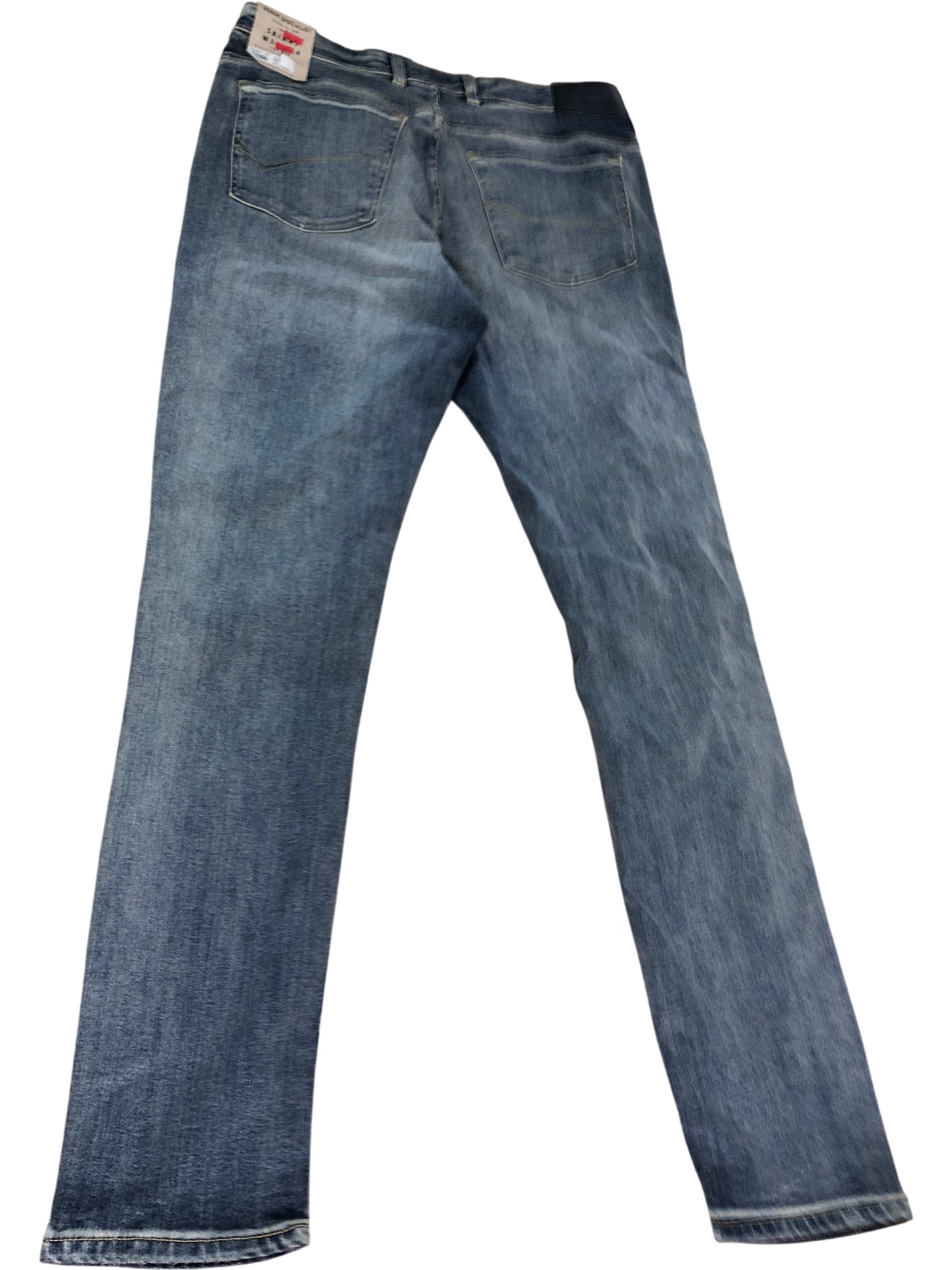 River Island Skinny Jeans W34 L34 Men's Blue Distressed Denim Trousers