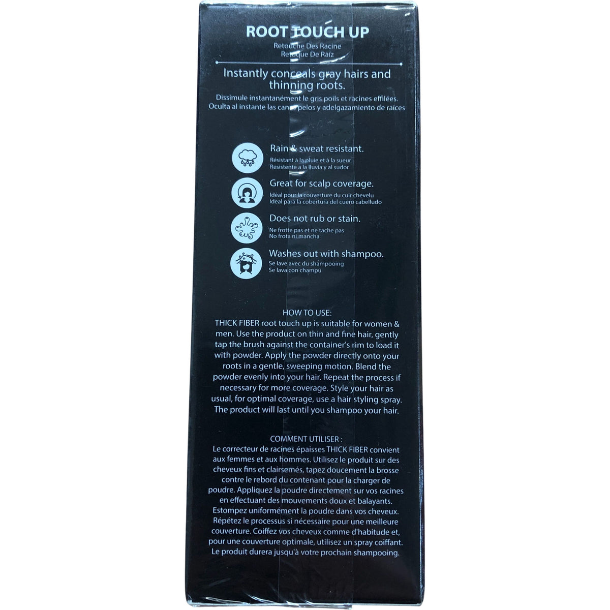 Thick Fiber Premium Root Touch Up Black 10g Hair Loss Concealer Powder