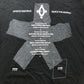 River Island Studios XL Men's Black T-Shirt Distressed Graphic Design Style