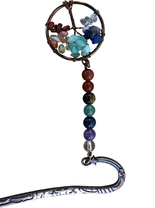 JOVIVI Handmade Bookmark with Tree of Life Design and Multicoloured Beads