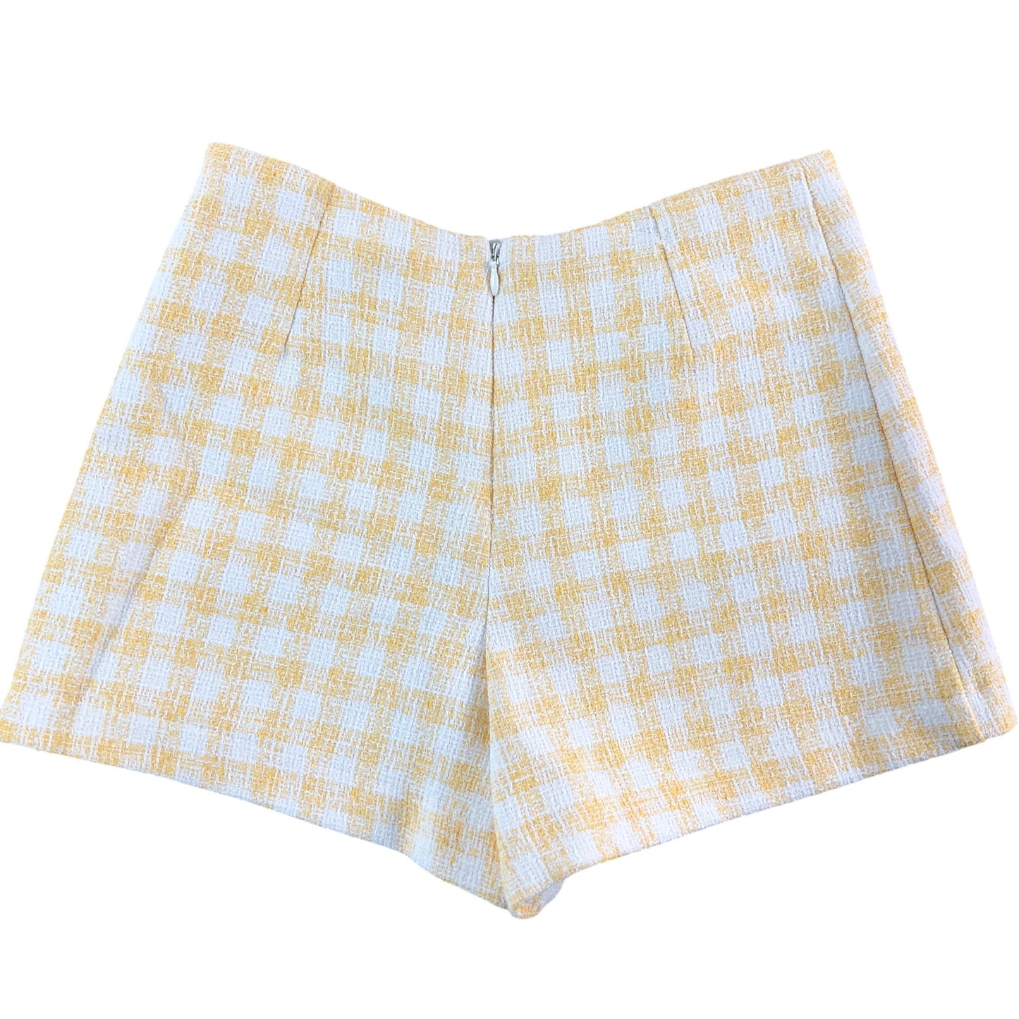 RIVER ISLAND Girls Yellow Light Check High Waisted Shorts Size 12 Years