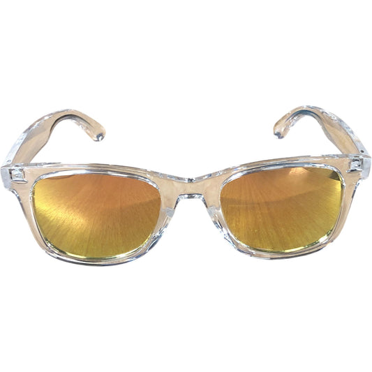 TianYesy Square Sunglasses New Clear Frame Brown Lens Unisex UV Protection