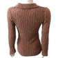 River Island XS Women's Cardigan Light Brown Ribbed Knit Button Up Knitwear
