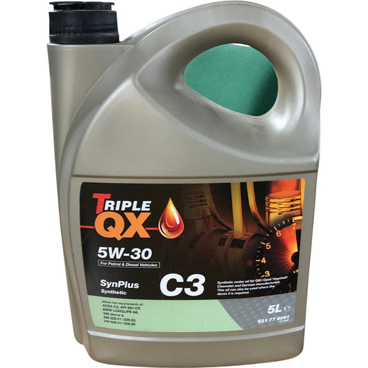 Triple QX 5W30 Synthetic Motor Oil C3 5 Litre Engine Oil For Petrol Diesel Cars
